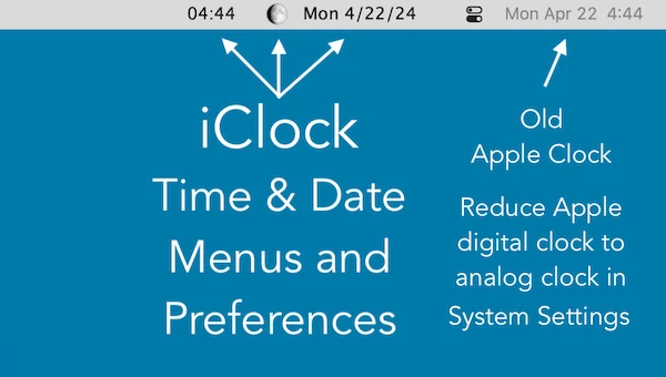 iClock first launch in menu bar