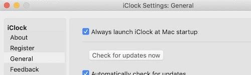iClock preferences and alarms