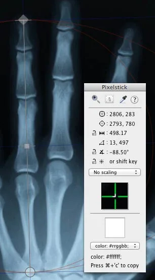 PixelStick guides over the screen