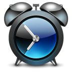 TinyAlarm Mac app icon/logo from plum amazing. Icon consists of blue old style windup with 2 alarm bells on top alarm mac app