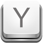 ykey icon/logo mac app from plum amazing. consists of y on top of white computer keyboard key. automate automation run scripts save time perform actions run commands