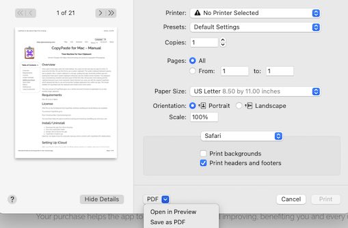 CopyPaste for Mac Manual Page 45 copypaste help
