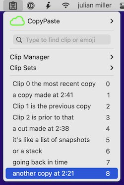 copypaste stack of clips
