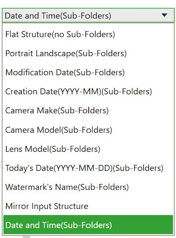 Output Folder Structure Settings
