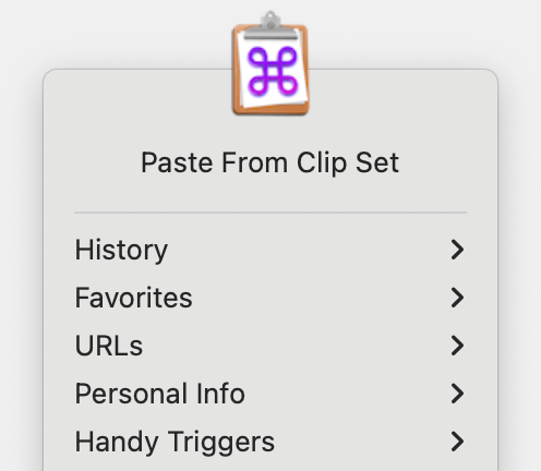 CopyPaste -Paste From Clip Set Menu